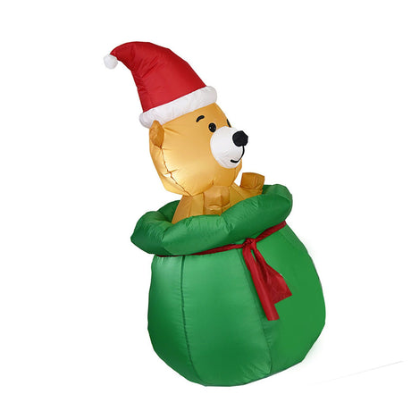 Xmas Inflatable Bear Decoration Outdoor Yard Garden LED Light Luminous Air Model