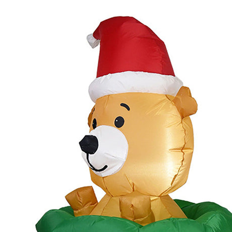 Xmas Inflatable Bear Decoration Outdoor Yard Garden LED Light Luminous Air Model