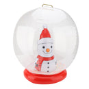 Xmas Inflatable Ornament Ball 23.6 Inch PVC LED Light Up Xmas Snowmen Blow Up Ball Outdoor Decoration for Yard Garden Lawn Porch