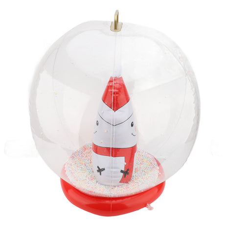 Xmas Inflatable Ornament Ball 23.6 Inch PVC LED Light Up Xmas Snowmen Blow Up Ball Outdoor Decoration for Yard Garden Lawn Porch