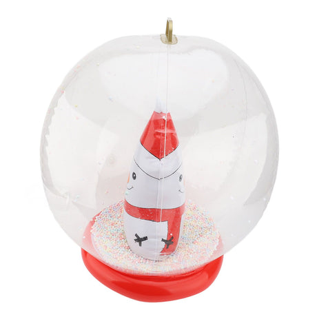 Xmas Inflatable Ornament Ball 23.6 Inch PVC LED Light Up Xmas Snowmen Blow Up Ball Outdoor Decoration for Yard Garden Lawn Porch