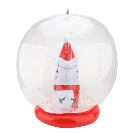 Xmas Inflatable Ornament Ball 23.6 Inch PVC LED Light Up Xmas Snowmen Blow Up Ball Outdoor Decoration for Yard Garden Lawn Porch