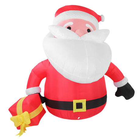 5.9FT Inflatable Father Xmas with Gift Box 190T Polyester IP44 Water Proof LED Lighted Blow Up Xmas Yard Decor for Home Outdoor Party US Plug 100 to 240V