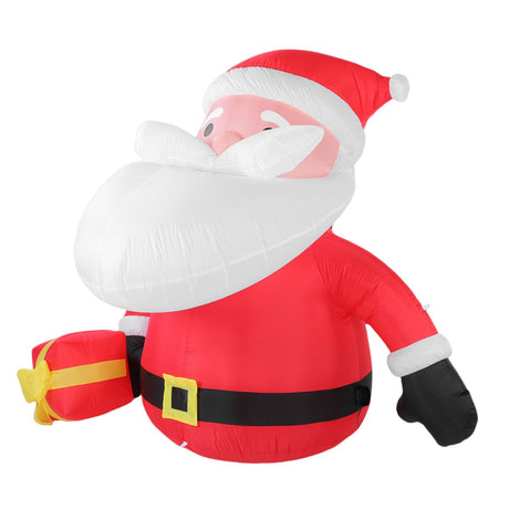 5.9FT Inflatable Father Xmas with Gift Box 190T Polyester IP44 Water Proof LED Lighted Blow Up Xmas Yard Decor for Home Outdoor Party US Plug 100 to 240V