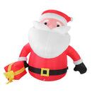 5.9FT Inflatable Father Xmas with Gift Box 190T Polyester IP44 Water Proof LED Lighted Blow Up Xmas Yard Decor for Home Outdoor Party US Plug 100 to 240V