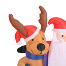 1.6m Xmas Inflatable Old Men and Deer Model Inflatable Santa and Reindeer LED Lights Outdoor Inflatable Props Toy for Yard Garden Decor EU Plug 220‑240V