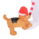 3.6ft Inflatable Snowman with Bite Dog White LED Lights Garden Yard Decorations IP44 Water Resistant Xmas Inflatable Snowman US Plug 100‑120V