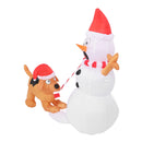 3.6ft Inflatable Snowman with Bite Dog White LED Lights Garden Yard Decorations IP44 Water Resistant Xmas Inflatable Snowman EU Plug 220‑240V