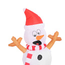 3.6ft Inflatable Snowman with Bite Dog White LED Lights Garden Yard Decorations IP44 Water Resistant Xmas Inflatable Snowman EU Plug 220‑240V