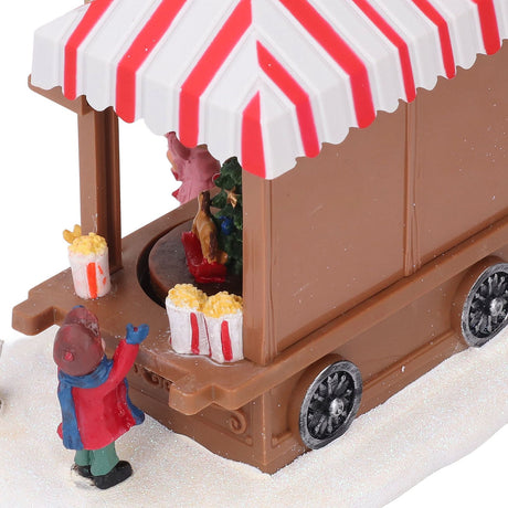 Xmas Music House Glowing Dining Car Music Box Desktop Decorative Ornament Tabletop Decor Xmas Tree