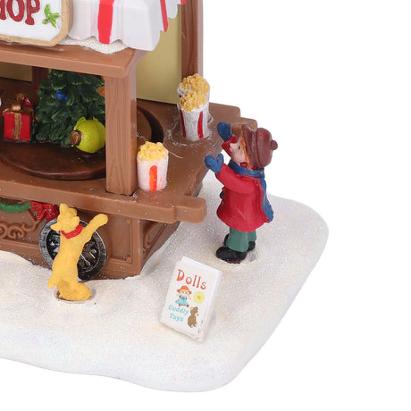 Xmas Music House Glowing Dining Car Music Box Desktop Decorative Ornament Tabletop Decor Xmas Tree