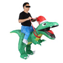 Xmas Riding Dinosaur Costume Xmas Cosplay Costume Funny Xmas Riding Dinosaur Inflatable Costume for Adult