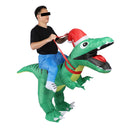 Xmas Riding Dinosaur Costume Xmas Cosplay Costume Funny Xmas Riding Dinosaur Inflatable Costume for Adult