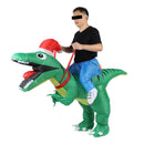 Xmas Riding Dinosaur Costume Xmas Cosplay Costume Funny Xmas Riding Dinosaur Inflatable Costume for Adult