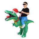 Xmas Riding Dinosaur Costume Xmas Cosplay Costume Funny Xmas Riding Dinosaur Inflatable Costume for Adult