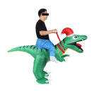 Xmas Riding Dinosaur Costume Xmas Cosplay Costume Funny Xmas Riding Dinosaur Inflatable Costume for Adult