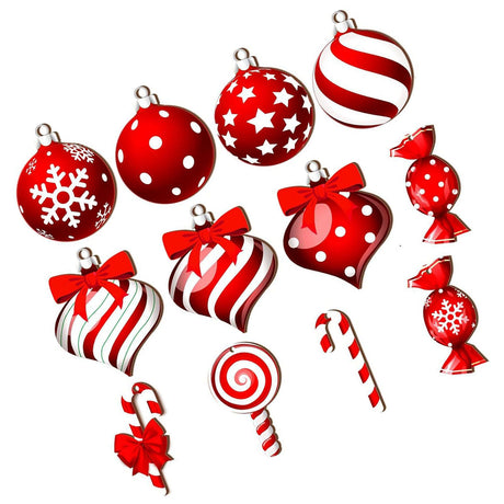 36Pcs Xmas Tree Ornament Plywood Enhanced Ambience Cute Look Xmas Tree Hanging Decoration for Home Indoor Outdoor