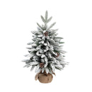 45cm Xmas Tree Snow Tree Snow Flocked Xmas Tree with Snow Cedar and Snowflakes Decorations for Office and Home