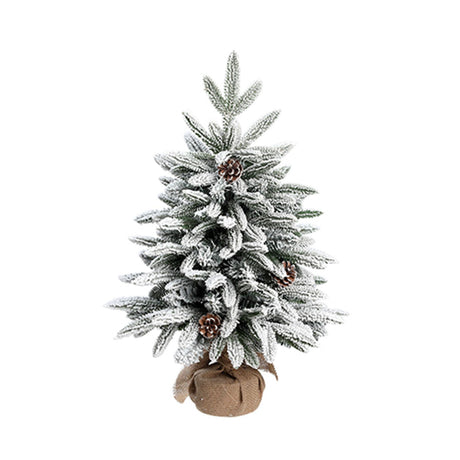 45cm Xmas Tree Snow Tree Snow Flocked Xmas Tree with Snow Cedar and Snowflakes Decorations for Office and Home
