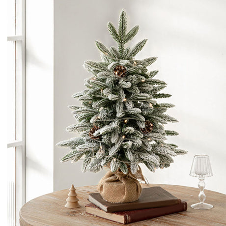 45cm Xmas Tree Snow Tree Snow Flocked Xmas Tree with Snow Cedar and Snowflakes Decorations for Office and Home