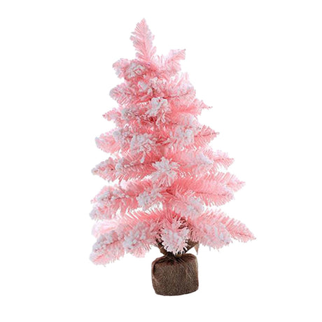Desktop Xmas Tree Decorative Cute Lovely PVC Compact Mini Pink Xmas Tree for Home Coffee Shop
