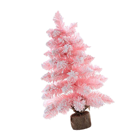 Desktop Xmas Tree Decorative Cute Lovely PVC Compact Mini Pink Xmas Tree for Home Coffee Shop