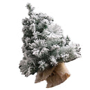 17.7in Artificial Mini Xmas Tree Snow Flocked Artificial Pine Xmas Tree for Home Office Party Shop Indoor Outdoor Decoration