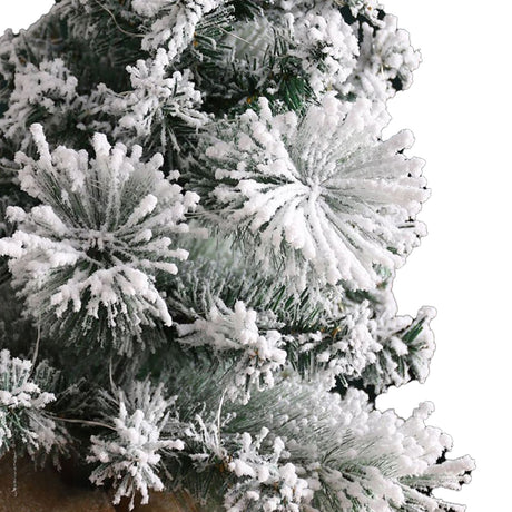 17.7in Artificial Mini Xmas Tree Snow Flocked Artificial Pine Xmas Tree for Home Office Party Shop Indoor Outdoor Decoration