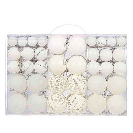 100pcs Xmas Ball Ornaments Xmas Tree Decorations Hanging Balls for Xmas Tree Decorations Holiday Party Wedding Decoration White