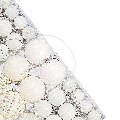 100pcs Xmas Ball Ornaments Xmas Tree Decorations Hanging Balls for Xmas Tree Decorations Holiday Party Wedding Decoration White