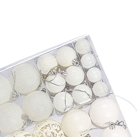 100pcs Xmas Ball Ornaments Xmas Tree Decorations Hanging Balls for Xmas Tree Decorations Holiday Party Wedding Decoration White