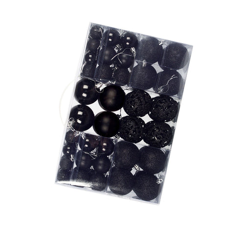100pcs Xmas Ball Ornaments Xmas Tree Decorations Hanging Balls for Xmas Tree Decorations Holiday Party Wedding Decoration Black