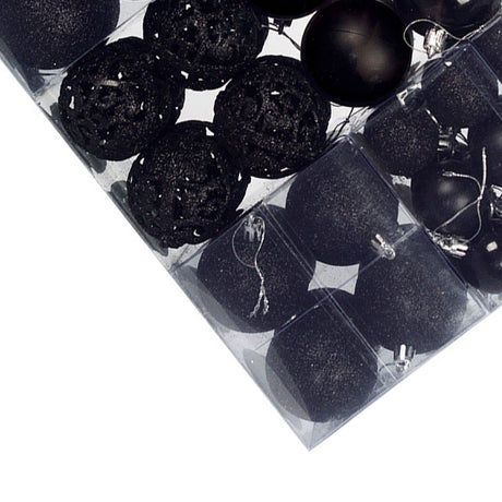 100pcs Xmas Ball Ornaments Xmas Tree Decorations Hanging Balls for Xmas Tree Decorations Holiday Party Wedding Decoration Black