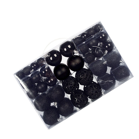 100pcs Xmas Ball Ornaments Xmas Tree Decorations Hanging Balls for Xmas Tree Decorations Holiday Party Wedding Decoration Black