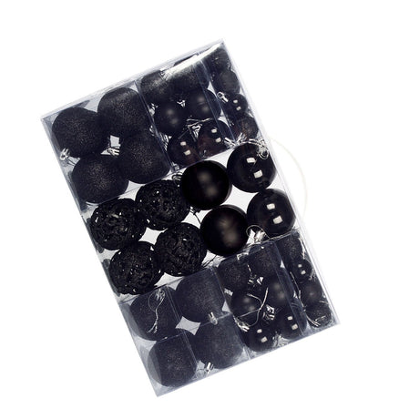 100pcs Xmas Ball Ornaments Xmas Tree Decorations Hanging Balls for Xmas Tree Decorations Holiday Party Wedding Decoration Black