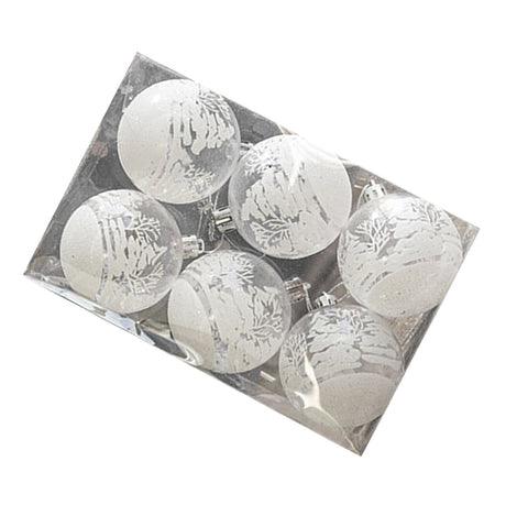 6 Pcs Xmas Ball Ornaments Set Snow Scene Shatterproof Transparent Acrylic Clear Xmas Balls Hanging Decorations for Xmas Tree Wedding Party Holiday