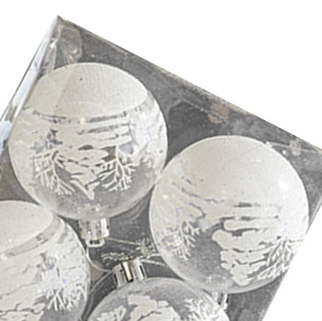 6 Pcs Xmas Ball Ornaments Set Snow Scene Shatterproof Transparent Acrylic Clear Xmas Balls Hanging Decorations for Xmas Tree Wedding Party Holiday