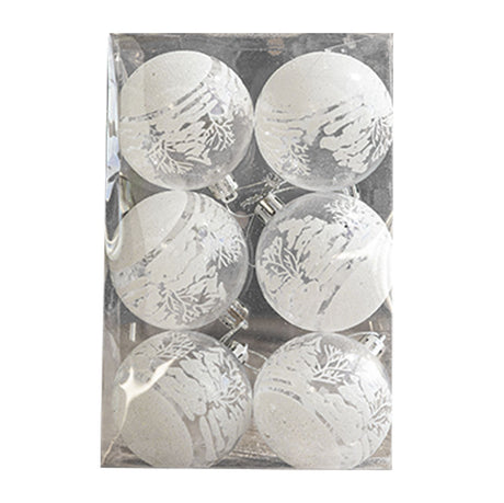 6 Pcs Xmas Ball Ornaments Set Snow Scene Shatterproof Transparent Acrylic Clear Xmas Balls Hanging Decorations for Xmas Tree Wedding Party Holiday