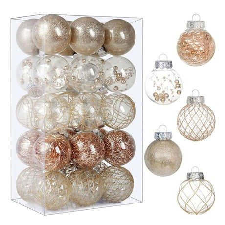 24pcs 6cm Xmas Tree Ball Ornaments Xmas Tree Decorations Holiday Decoration Balls for Wedding Birthday Party