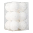 12pcs Xmas Ball Ornament Creative Lightweight Foam Xmas Tree Decorative Ball for Wedding Home Commercial Decoration White