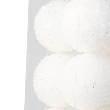 12pcs Xmas Ball Ornament Creative Lightweight Foam Xmas Tree Decorative Ball for Wedding Home Commercial Decoration White
