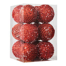 12pcs Xmas Ball Ornament Creative Lightweight Foam Xmas Tree Decorative Ball for Wedding Home Commercial Decoration Red