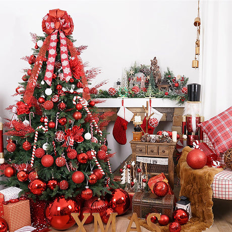 12pcs Xmas Ball Ornament Creative Lightweight Foam Xmas Tree Decorative Ball for Wedding Home Commercial Decoration Red