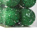12pcs Xmas Ball Ornament Creative Lightweight Foam Xmas Tree Decorative Ball for Wedding Home Commercial Decoration Green