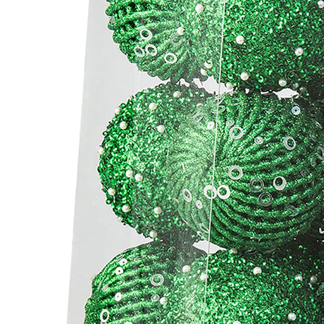 12pcs Xmas Ball Ornament Creative Lightweight Foam Xmas Tree Decorative Ball for Wedding Home Commercial Decoration Green
