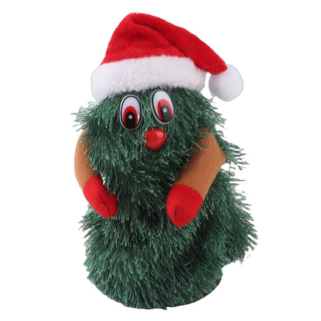 Singing Dancing Xmas Tree Cute Interesting Rotating Electric Plush Xmas Tree Toy for Holiday M