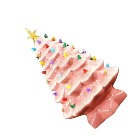 Xmas Tree Decoration Resin Exquisite Xmas Tree Figurine Statue Home Decor Gift 15cm Rose