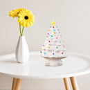 Xmas Tree Decoration Resin Exquisite Xmas Tree Figurine Statue Home Decor Gift 15cm White