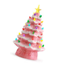 Resin Xmas Tree Exquisite Miniature Xmas Tree Figurines Holiday Decoration for Window Tabletop Yard 11.8 Inch Roseate