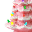 Resin Xmas Tree Exquisite Miniature Xmas Tree Figurines Holiday Decoration for Window Tabletop Yard 11.8 Inch Roseate